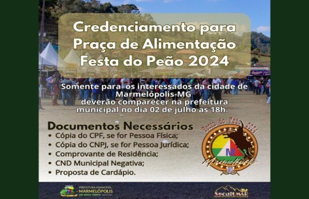 Secretaria de Cultura e Turismo abre credenciamento de Barracas para Festa do Peão 2024.